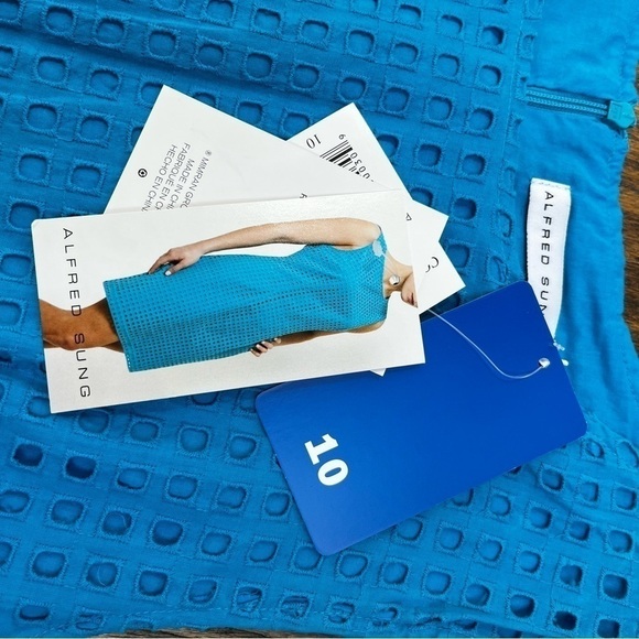 Alfred Sung Eyelet Sleeveless Shift Dress NWT - Picture 3 of 12